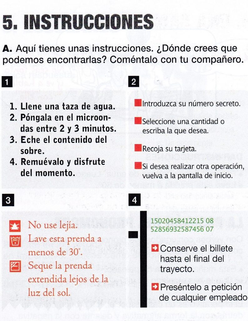 Uso del modo Imperativo en las Instrucciones.